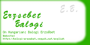 erzsebet balogi business card